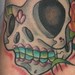Tattoos - gray sugar skull on foot - 35058